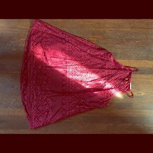 Maroon Lace Dress